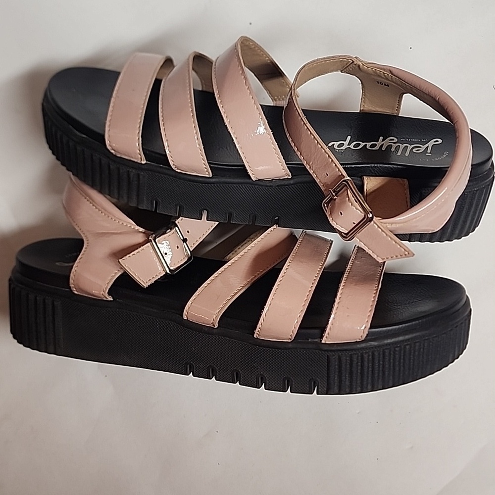 Jellypop Comfort Fit Size 10M Blush and Black Strappy Sandals - Picture 6 of 9